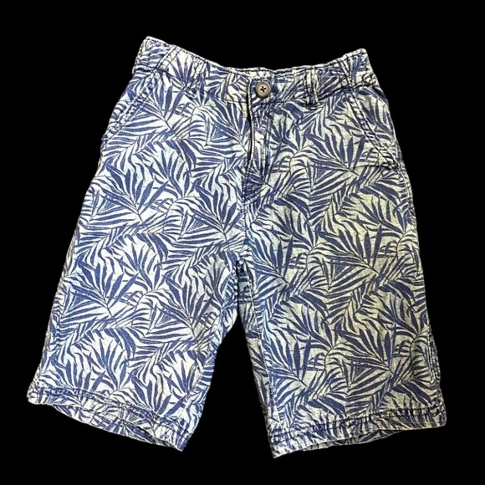 Crazy 8 Adjustable Waist Palm Leaf Cotton Boys Shorts Size 8